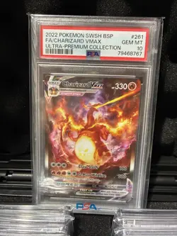 2019-2023 Pokemon SWSH Black Star Promos Charizard VM #SWSH261 PSA 10 - Image 1