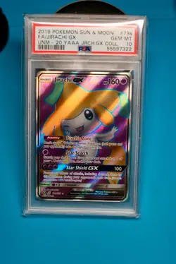 2019 POKEMON SUN & MOON UNIFIED MINDS #79A FULL ART/JIRACHI GX PSA 10 POP-722 - Image 1