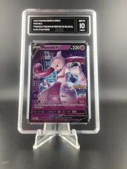 Pokemon Mewtwo V SWSH223 Pokemon Go Black star Promo GMA 10 Gem Mint - Image 1