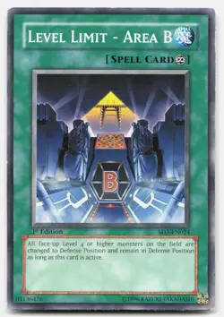 Level Limit - Area B SD3-EN024 Blaze of Destruction YuGiOh 1st Edition DMG - Image 1