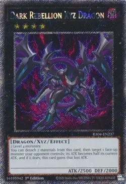 Dark Rebellion Xyz Dragon - RA04-EN237 - Platinum Secret Rare - 1st Edition - Ne - Image 1