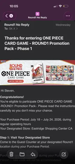 One Piece x Round 1 English Promo Pack Presale - SET OF 10 PACKS One Piece - Image 2