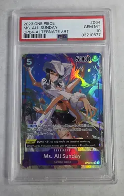 One Piece Ms. All Sunday 064 OP04 Alternate Art PSA 10 - Image 1