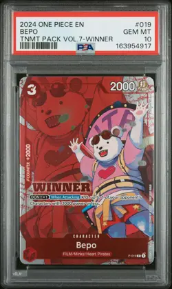 2024 ONE PIECE TOURNAMENT PACK VOL.7 WINNER #019 BEPO PSA 10 - Image 1