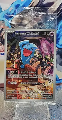 SEALED Team Rocket's Wobbuffet 203 Destined Rivals Black Star Promo Pokemon Card - Image 1