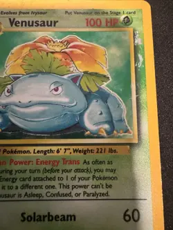Base Set Pokemon TCG Venusaur 15/102 WOTC HP Heavily Played See Pics - Image 2