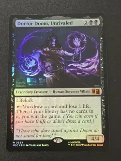 Doctor Doom, Unrivaled #654 (NM) Commander: Marvel Super Heroes (MSC) MTG (Foil) - Image 1