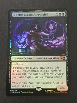 Doctor Doom, Unrivaled #654 (NM) Commander: Marvel Super Heroes (MSC) MTG (Foil) - Image 2