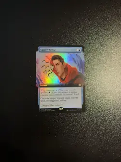 1x Spider-Sense Extended Art FOIL NM Universes Beyond PROMO Spiderman Buy-A-Box - Image 1
