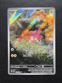 Pokemon Pawmi TCG Full Art Holo Card 226/091 Paldean Fates Illustration Rare - Image 1