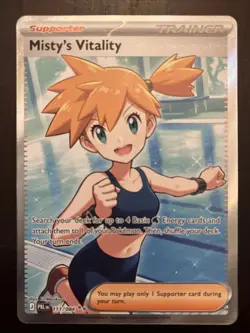 Pokemon TCG Pitch Black Misty's Vitality Full Art Trainer ME:05 Holo 111/084 - Image 1