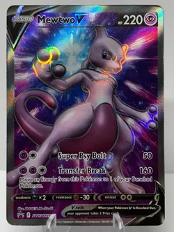 Pokemon Mewtwo V SWSH229 Sword & Shield BLACK STAR PROMO FULL ART - Image 2