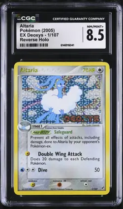 CGC 8.5 NM/MINT+ Altaria 1/107 EX Deoxys Reverse Holo Stamped Pokemon Card - Image 1