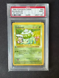 1999 Pokemon Game - Bulbasaur #44 - 1st Edition (Graded PSA 9) - Image 1