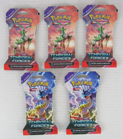 Pokemon TCG Temporal Forces Lot (5) Sealed Sleeved Booster Packs BF766 - Image 1