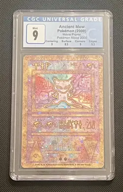 2000 Pokemon Movie Promo Ancient Mew Holo CGC 9 MINT - Image 1