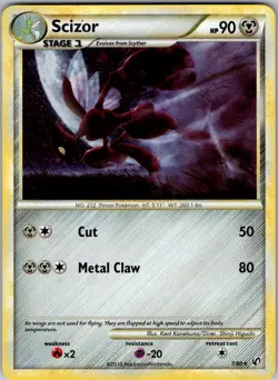 Scizor 7/90 Holo Rare HGSS Undaunted Pokemon Moderately Played - Image 1