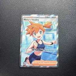 Misty's Vitality 111/084 Ultra Rare Pitch Black Pokemon Holo Near Mint - Image 1