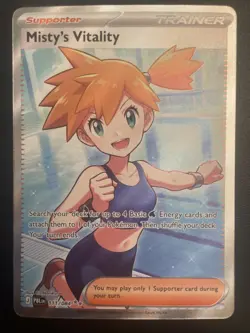 Pokemon TCG Misty’s Vitality 111/084 Ultra Rare Full Art NM Pitch Black - Image 1