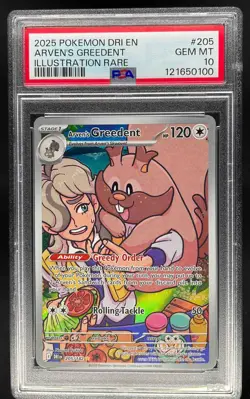 2025 Pokemon S&V Destined Rivals Arven's Greedent IR PSA 10 Gem Mint #205 - Image 1