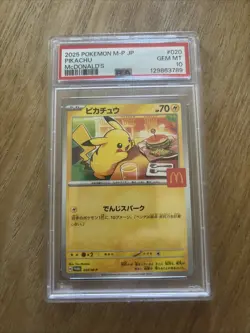 2025 Pokemon Mcdonald's Promo JP Pikachu #020/M-P PSA 10 GEM MINT - Image 1