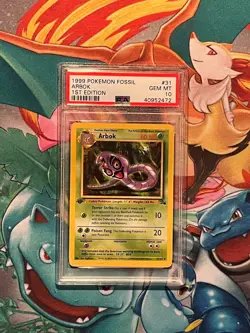 1999 POKEMON FOSSIL 1ST EDITION #31 ARBOK PSA 10 - Image 1