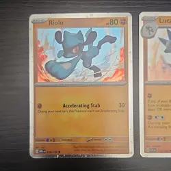 Pokemon TCG 3-Card Lot: Riolu 76/132, Lucario 114/198, MegaLucario EX FA 160/132 - Image 2