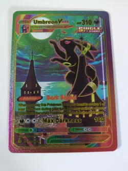 Pokemon Umbreon VMAX 310hp Rainbow Foil Fan Art Collector Card TCG Moonbreon - Image 1
