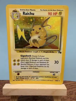 Pokemon TCG Raichu 14/62 Fossil Holo Rare WOTC Vintage Card - Image 1