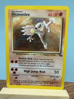 Pokemon TCG Hitmonlee 7/62 Fossil Holo Rare WOTC Vintage Card - Image 1