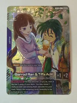 Gundam card Game Garrod Ran & Tiffa Adill R+ Dual impact GD02-094 alt art - Image 1