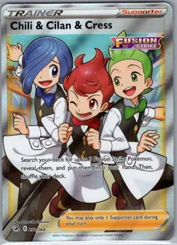 Chili & Cilan & Cress (Full Art) 258/264 Fusion Strike - Pokemon Card - NM - Image 1