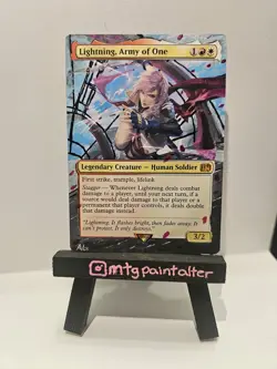 Lightning, Army of One Hand Painted Alter Altered Art MTG Magic the Gathering - Image 1
