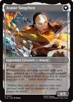 x1 The Legend of Yangchen // Avatar Yangchen TLA Avatar MTG 27 M/NM 1x - Image 2