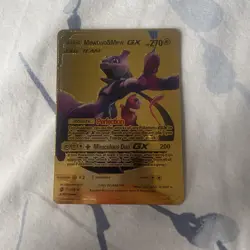 Mewtwo & Mew GX Tag Team Gold Foil Pokemon Card NEW - Image 1