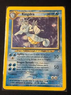 Kingdra 8/111 Rare Neo Genesis Pokemon Unlimited Holo Heavily Played - Image 1