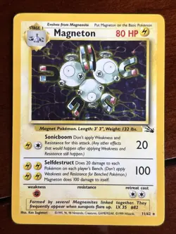 Pokemon Fossil Magneton 11/62 Holo Rare MP - Image 1
