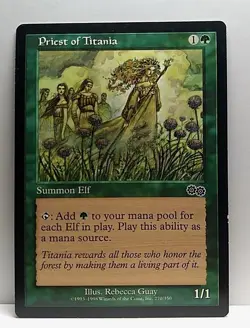 Priest of Titania PL Urza's Saga MTG Magic the Gathering Green English.Mtg03 - Image 1