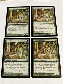 Magic The Gathering MTG ELVISH HARBINGER Lorwyn. Playset Of 4 - Image 1