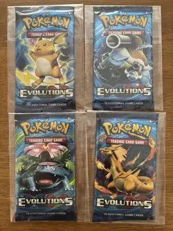 XY Evolutions Booster Pack Art Set (4 packs) - Pokemon TCG 2016-Factory Sealed - Image 1