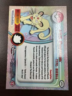 2000 Topps Chrome Pokemon Series 1 Persian #53 Holo Foil NM - Image 2