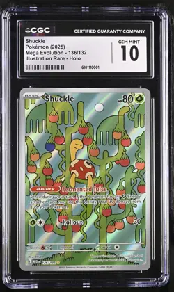 Pokemon Shuckle 136/132 Illustration Rare Mega Evolution - CGC 10 - Image 1