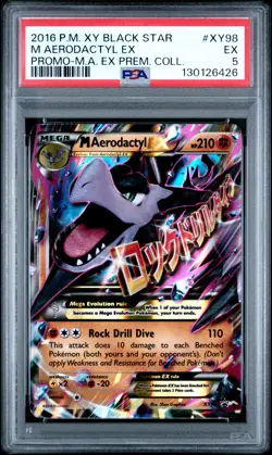 2016 POKEMON XY BLACK STAR PROMO M AERODACTYL EX #XY98 PSA 5 EX #130126426 - Image 1