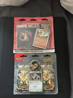 Pokemon TCG Ascended Hero’s Tech Sticker Collection And 2 Pack Blister (Larry) - Image 1