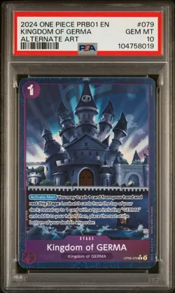 ONE PIECE PRB01 - 079 KINGDOM OF GERMA ALT ART PSA 10 - Image 1