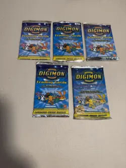 Digimon Series 1 & 2 Vintage Trading Card Booster Pack Sealed Upper Deck Lot 5 - Image 1