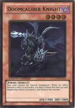 Yu-Gi-Oh Card - GLD4-EN023 - DOOMCALIBER KNIGHT (ultra rare holo) - NM/Mint - Image 1