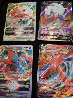 Pokemon TCG 4-Card Holo Promo Lot: Hisuian Zoroark V/VSTAR, Deoxys VSTAR/VMAX - Image 1