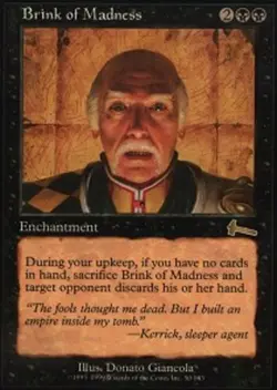 MTG magic cards 1x Brink of Madness Urza's Legacy Light Play, English - Image 1