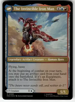 Tony Stark (FOIL) 80 Mythic Marvel Super Heroes Magic: The Gathering Near Mint - Image 2